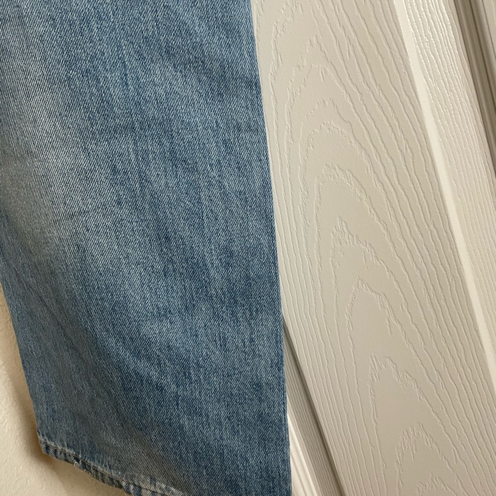 ZARA TRF ripped wide leg rhinestone Jeans Light Wash Distressed - Size US 14 - Picture 10 of 12